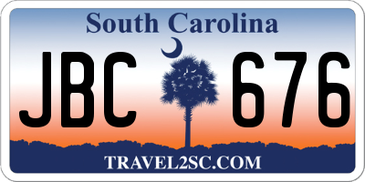 SC license plate JBC676
