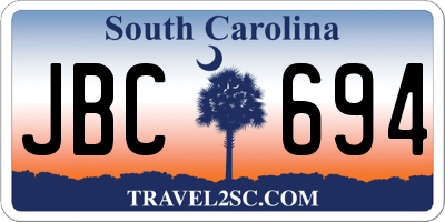 SC license plate JBC694