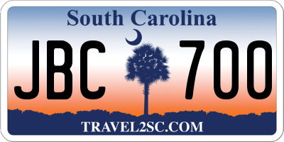 SC license plate JBC700