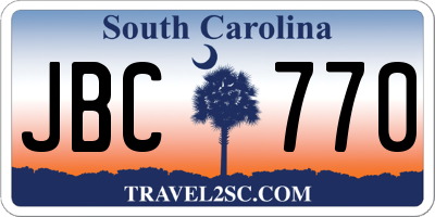 SC license plate JBC770