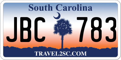 SC license plate JBC783