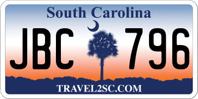 SC license plate JBC796