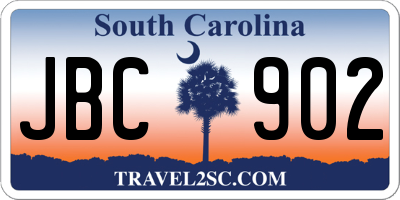 SC license plate JBC902