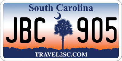 SC license plate JBC905