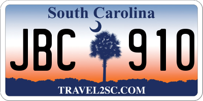 SC license plate JBC910