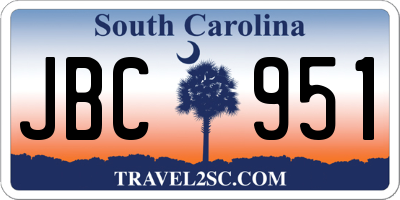 SC license plate JBC951