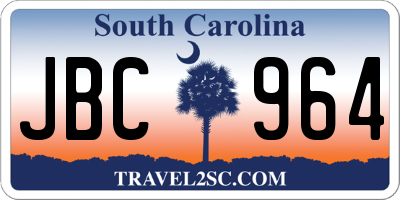 SC license plate JBC964