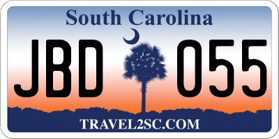 SC license plate JBD055