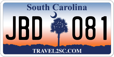 SC license plate JBD081
