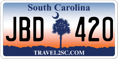 SC license plate JBD420