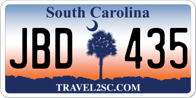 SC license plate JBD435