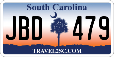 SC license plate JBD479