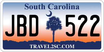 SC license plate JBD522