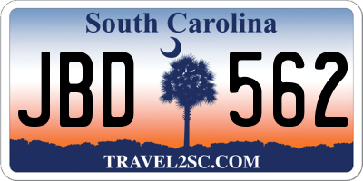 SC license plate JBD562