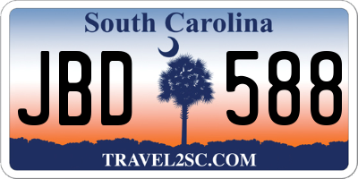 SC license plate JBD588