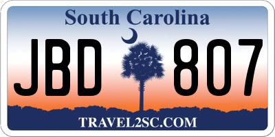 SC license plate JBD807