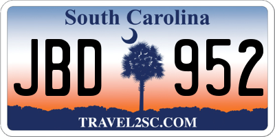 SC license plate JBD952