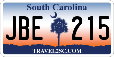 SC license plate JBE215
