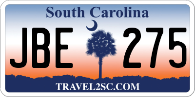 SC license plate JBE275