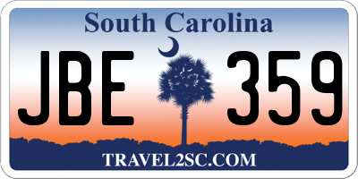 SC license plate JBE359