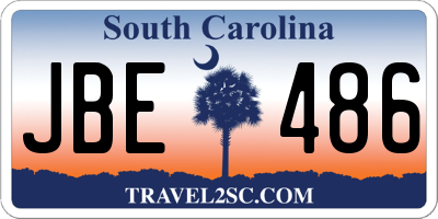 SC license plate JBE486