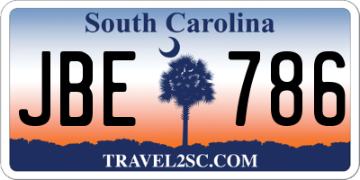 SC license plate JBE786