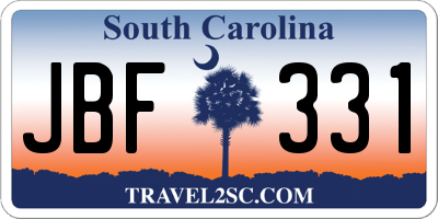SC license plate JBF331