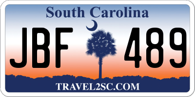 SC license plate JBF489
