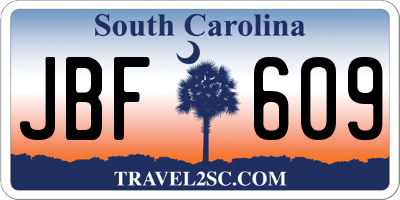SC license plate JBF609