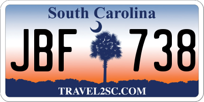 SC license plate JBF738