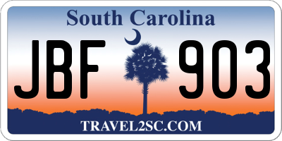 SC license plate JBF903