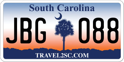 SC license plate JBG088