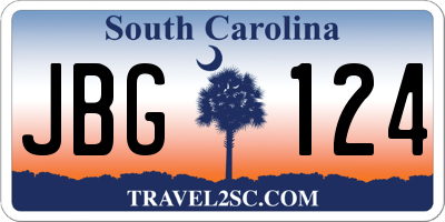 SC license plate JBG124