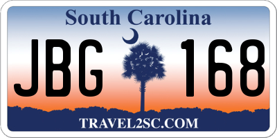 SC license plate JBG168