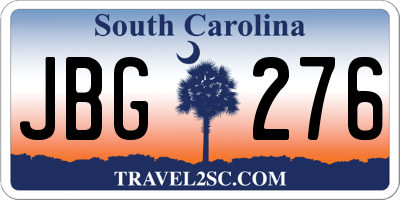 SC license plate JBG276