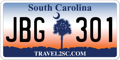 SC license plate JBG301