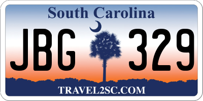 SC license plate JBG329