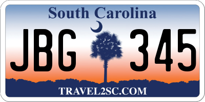 SC license plate JBG345