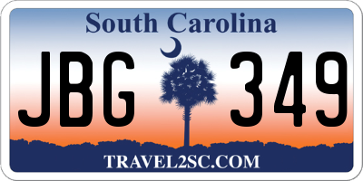 SC license plate JBG349