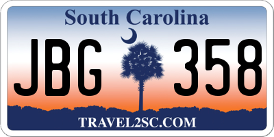 SC license plate JBG358