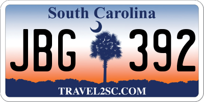 SC license plate JBG392