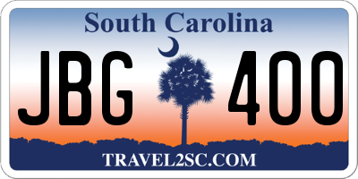 SC license plate JBG400