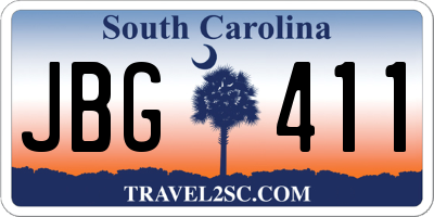 SC license plate JBG411