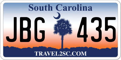 SC license plate JBG435