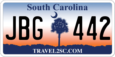 SC license plate JBG442