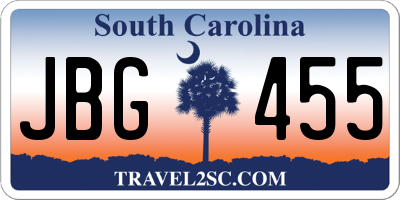 SC license plate JBG455