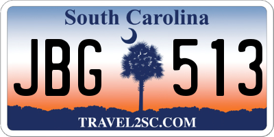 SC license plate JBG513