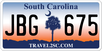SC license plate JBG675