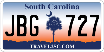 SC license plate JBG727