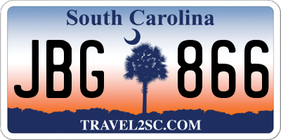 SC license plate JBG866